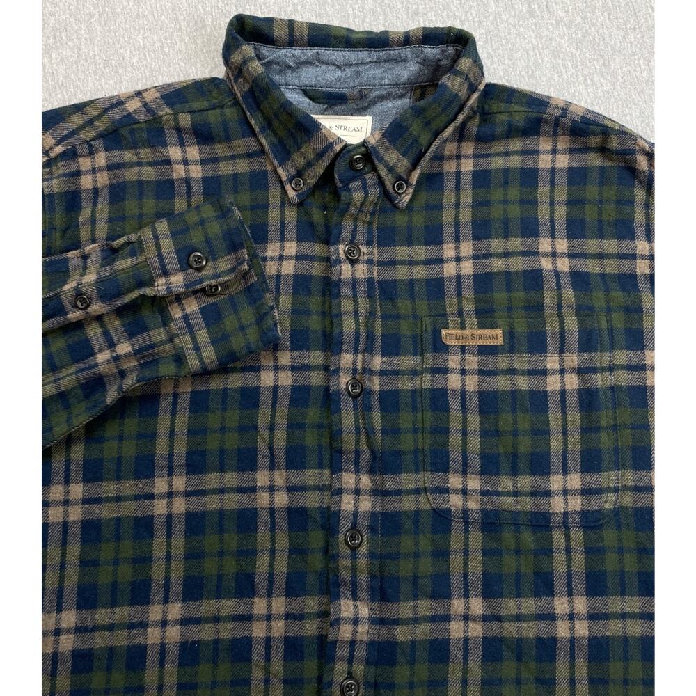 Field & Stream Shirt Mens M Plaid 100% Cotton Long Sleeve Button Down